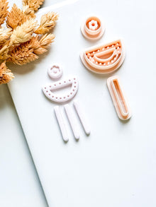 Boho Clay Cutter Set: Arch, Flower, Fringe Polymer Earring Cutters