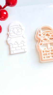 Santa in Chimney Clay Cutter – Christmas Polymer Clay Tool for Holiday Earrings & Charms