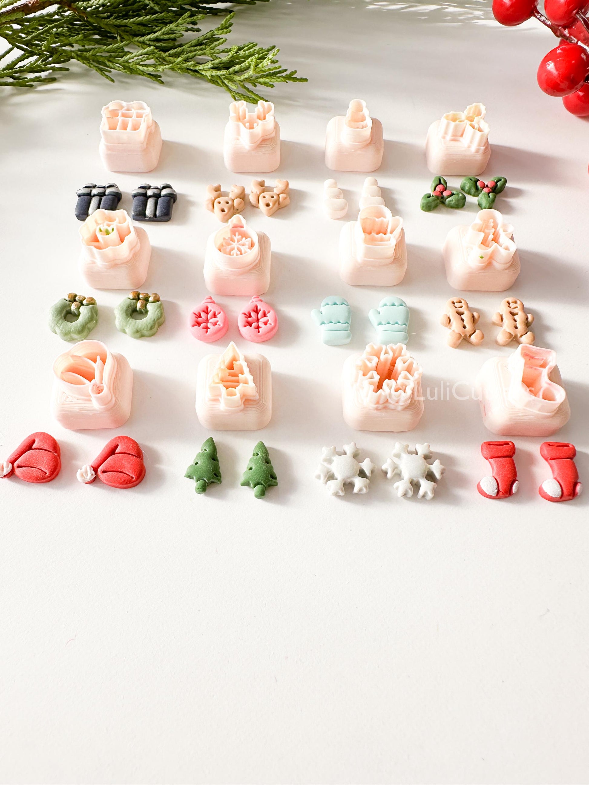 Christmas Mini Clay Cutter Set: Holiday Shapes, 12mm