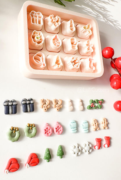 Christmas Mini Clay Cutter Set: Holiday Shapes, 12mm