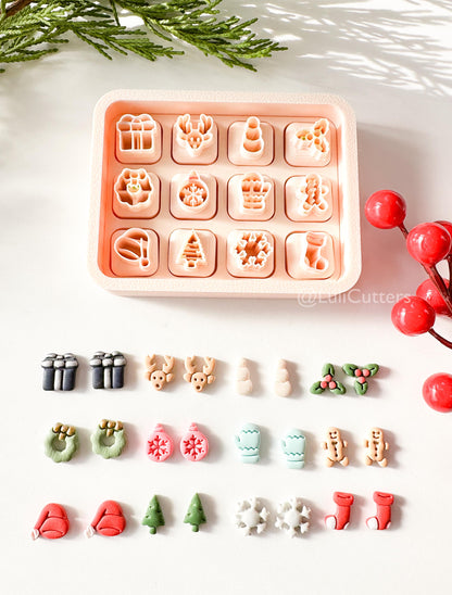 Christmas Mini Clay Cutter Set: Holiday Shapes, 12mm