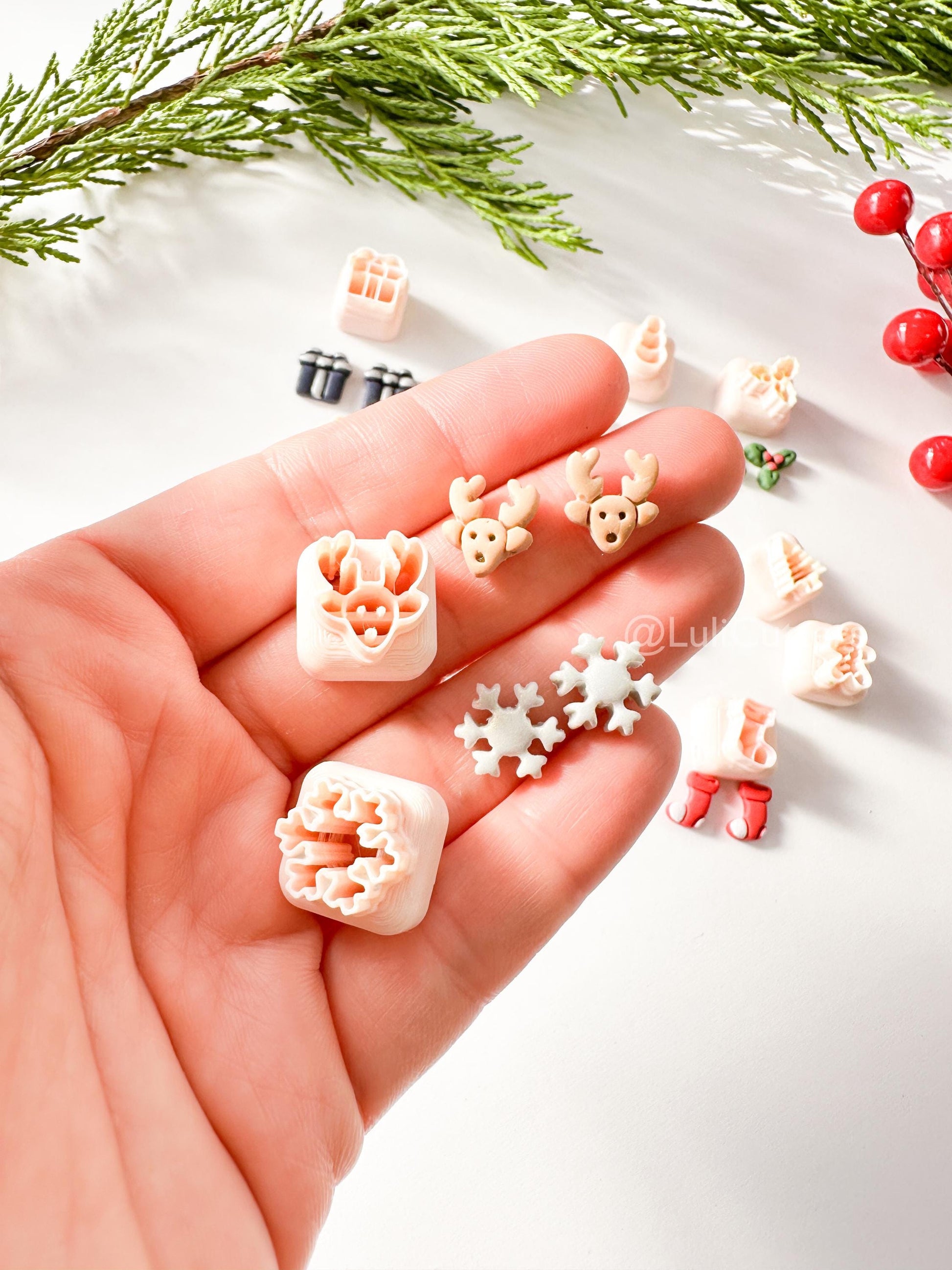 Christmas Mini Clay Cutter Set: Holiday Shapes, 12mm