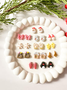 Winter Holiday Mini Clay Cutter Set: Santa, Penguin, Snowflake (12mm)