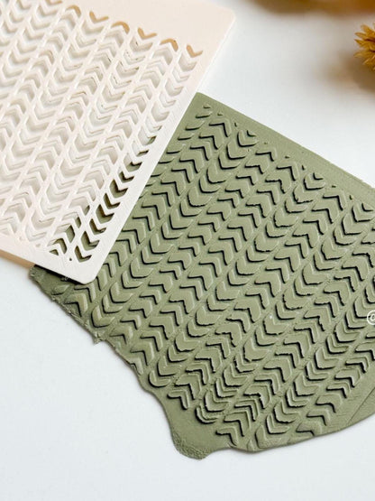 Chevron Stripe Stencil for Polymer Clay: Herringbone Texture Template