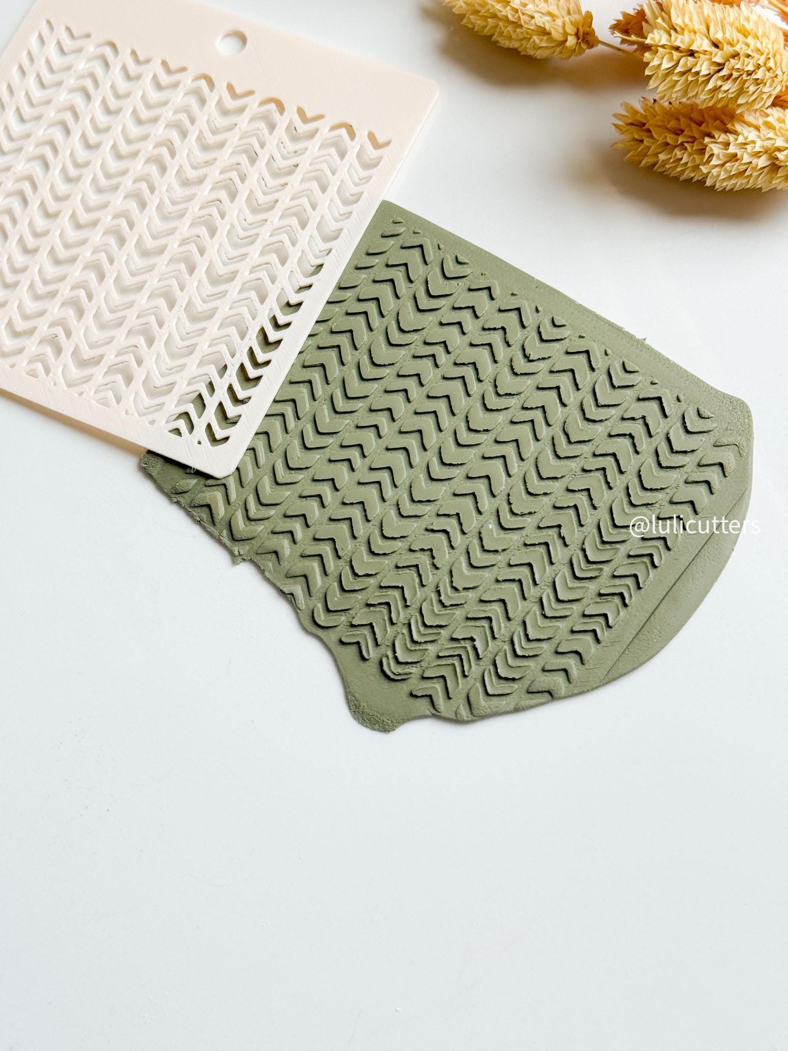 Chevron Stripe Stencil for Polymer Clay: Herringbone Texture Template