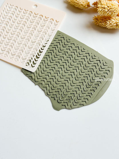 Chevron Stripe Stencil for Polymer Clay: Herringbone Texture Template