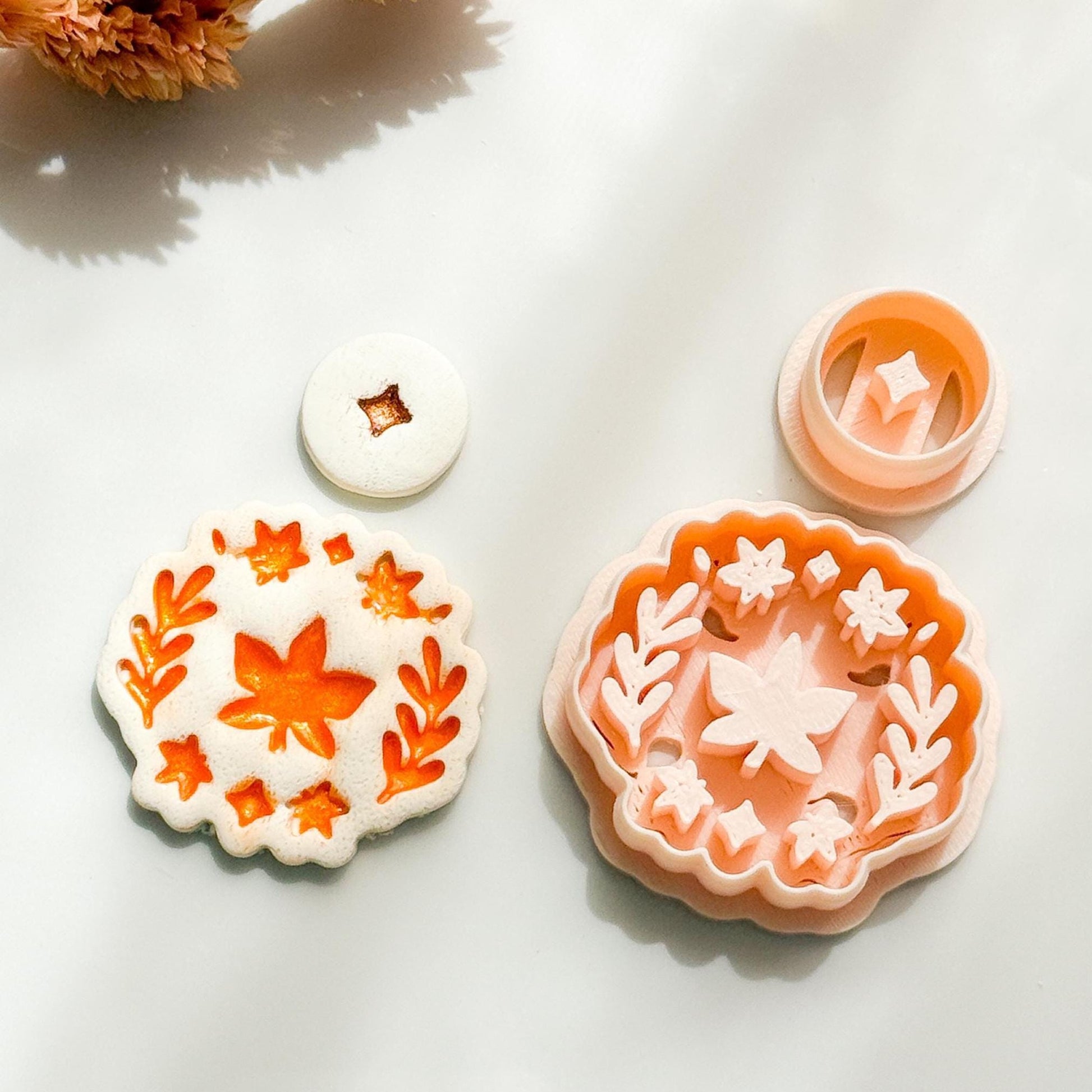 Maple Leaf Polymer Clay Cutter Set: Fall Floral Wreath Earring Tool