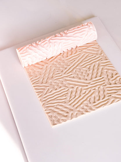Organic Wavy Line Texture Roller Embossing Tool for Polymer Clay Jewelry and Crafts