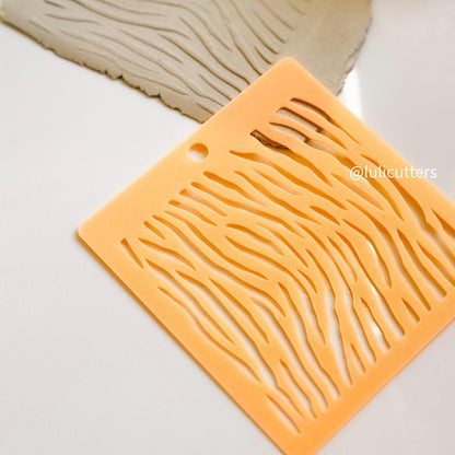 Tiger / Zebra Print Stencil | Animal Pattern Stencil for Clay & Crafts