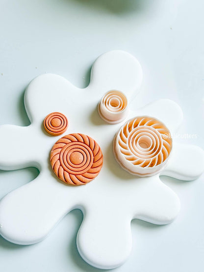 Swirl Circle Polymer Clay Cutter Set: Layered Spiral Earring Cutters