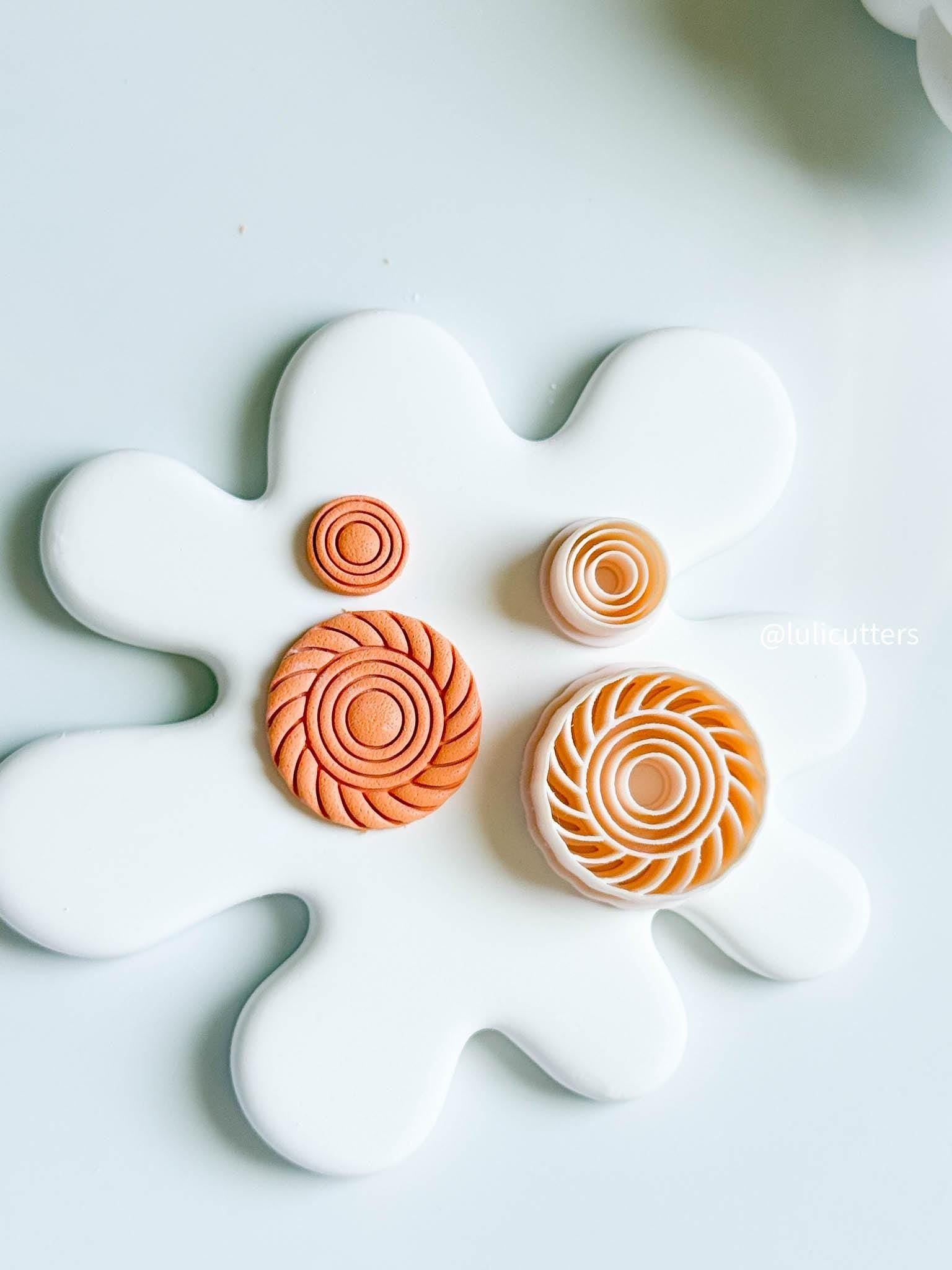 Swirl Circle Polymer Clay Cutter Set: Layered Spiral Earring Cutters