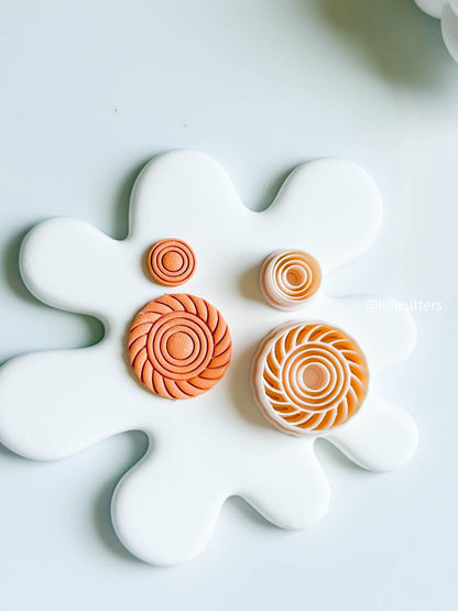 Swirl Circle Polymer Clay Cutter Set: Layered Spiral Earring Cutters