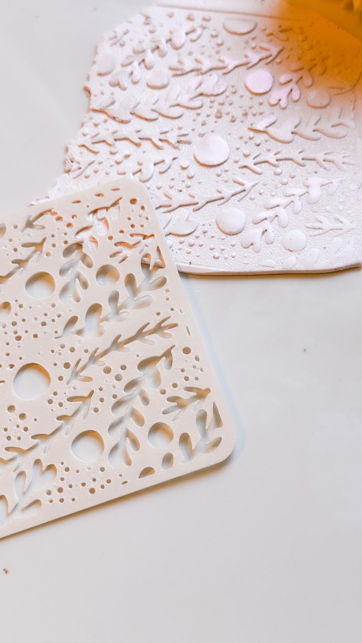 Botanical Branches & Berries Polymer Clay Stencil Organic Nature Pattern