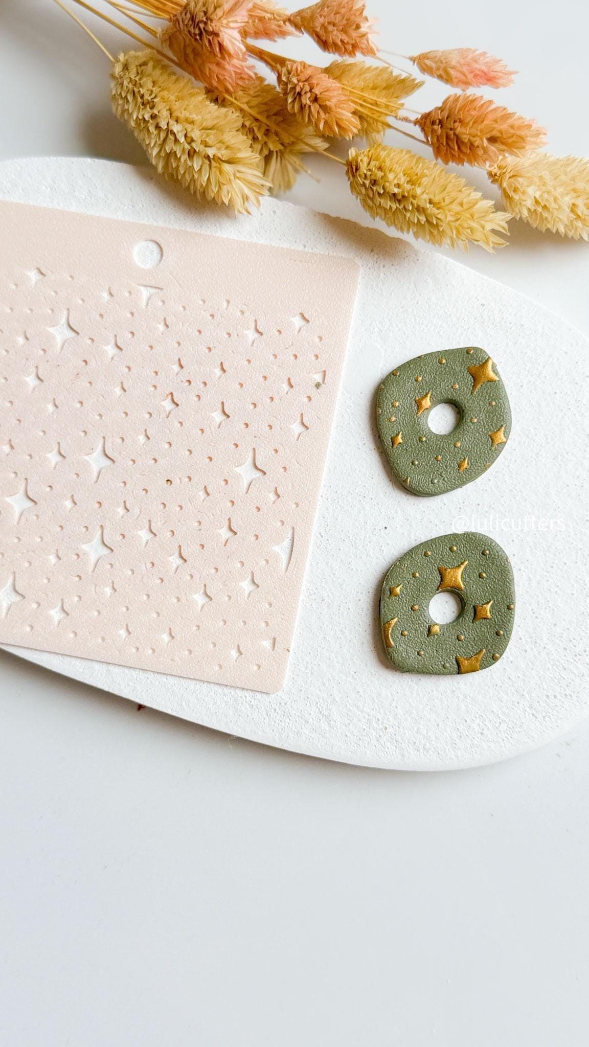 Starburst Stencil for Polymer Clay: Twinkle Star Pattern, Jewelry Design