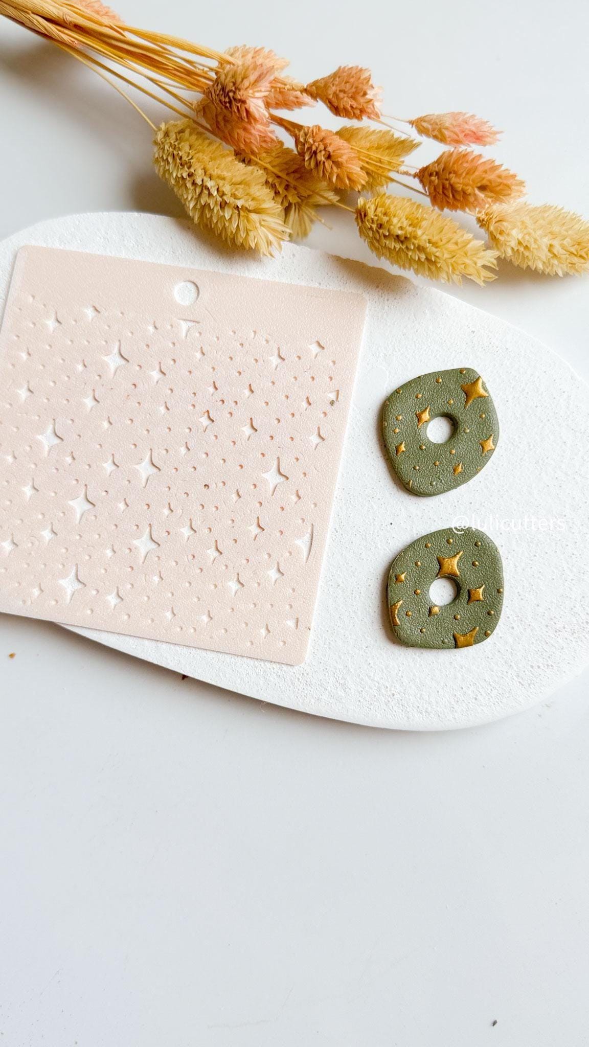 Starburst Stencil for Polymer Clay: Twinkle Star Pattern, Jewelry Design