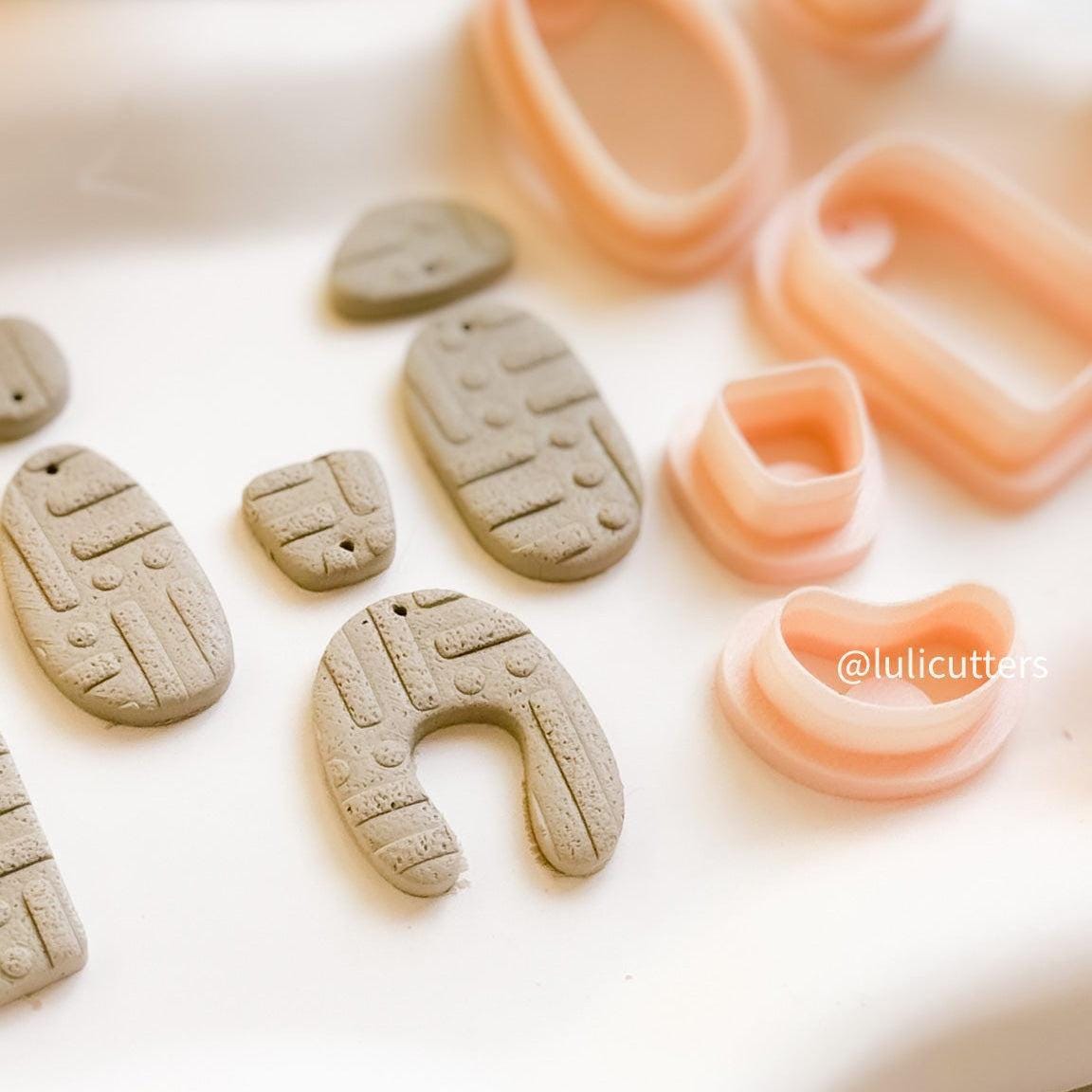 Polymer Clay Earring Cutter Set: Organic Shapes, Stud & Dangle (14 Piece)