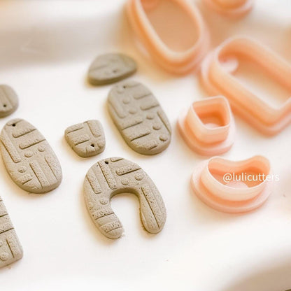 Polymer Clay Earring Cutter Set: Organic Shapes, Stud & Dangle (14 Piece)