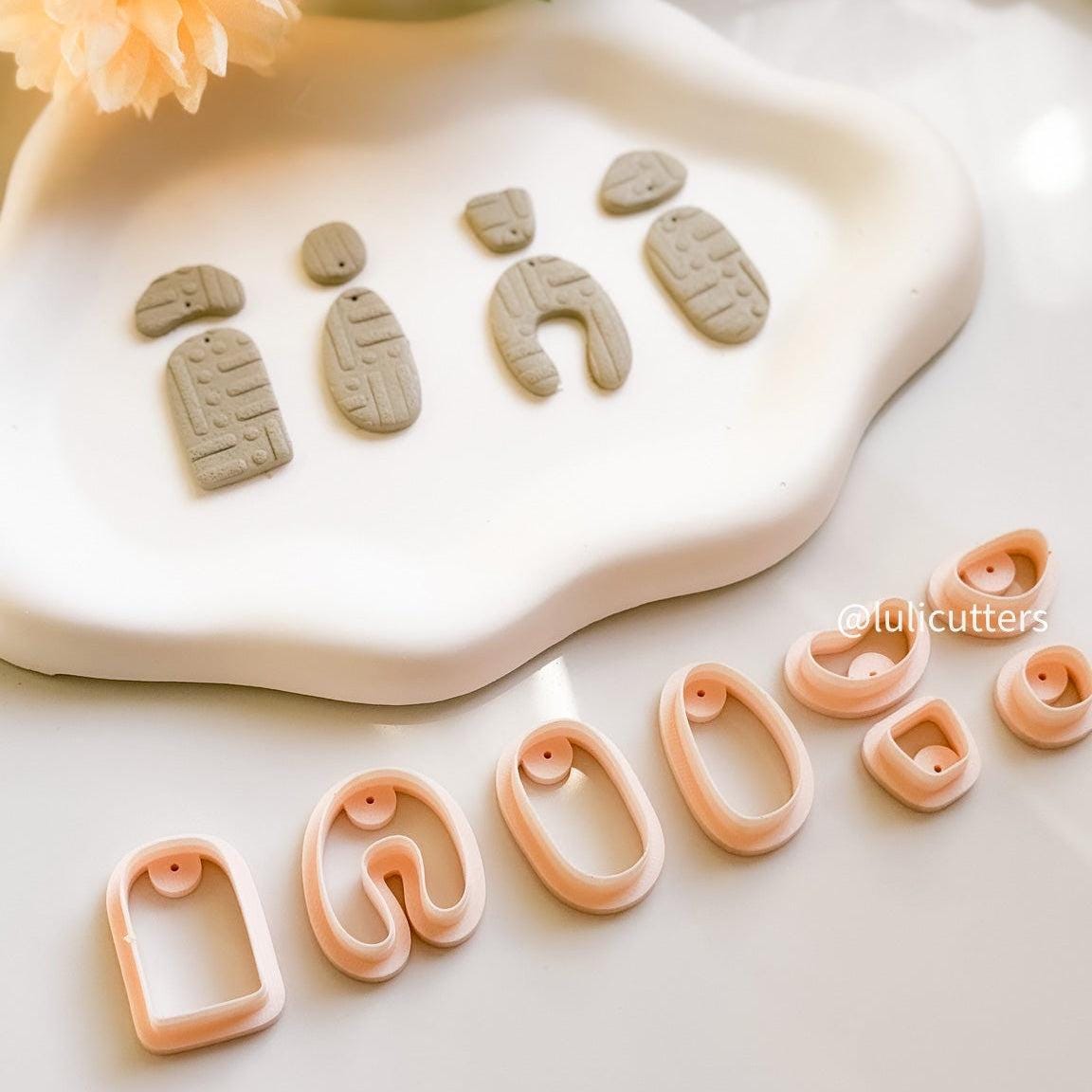 Polymer Clay Earring Cutter Set: Organic Shapes, Stud & Dangle (14 Piece)