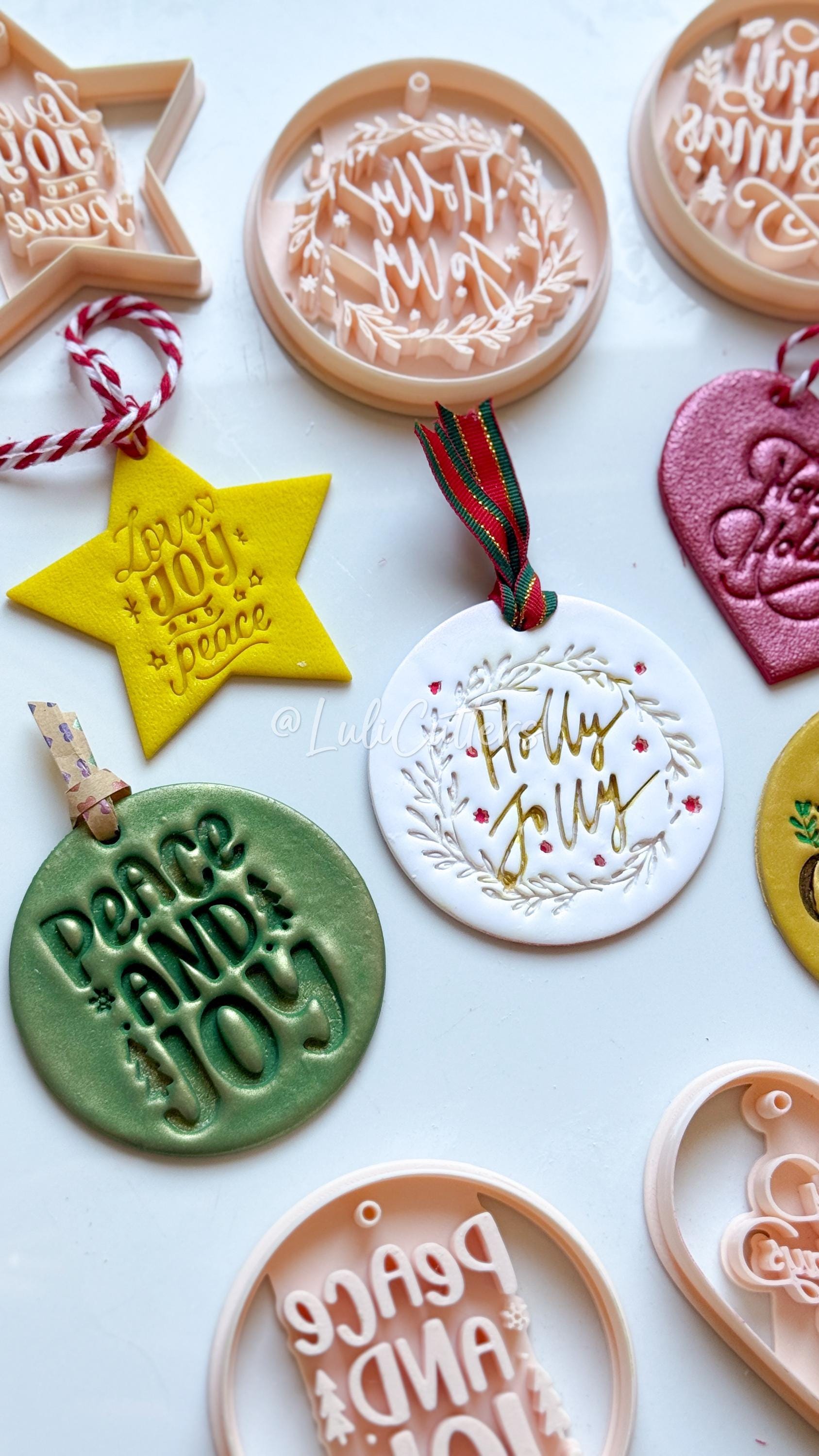 Holiday Ornament Clay Cutter Set: Christmas Designs - Christmas tree decoration