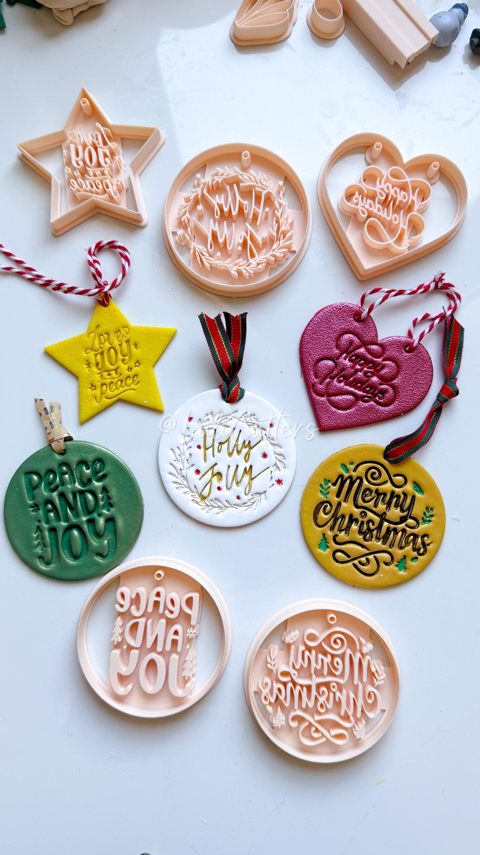 Holiday Ornament Clay Cutter Set: Christmas Designs - Christmas tree decoration