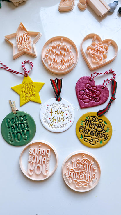 Holiday Ornament Clay Cutter Set: Christmas Designs - Christmas tree decoration