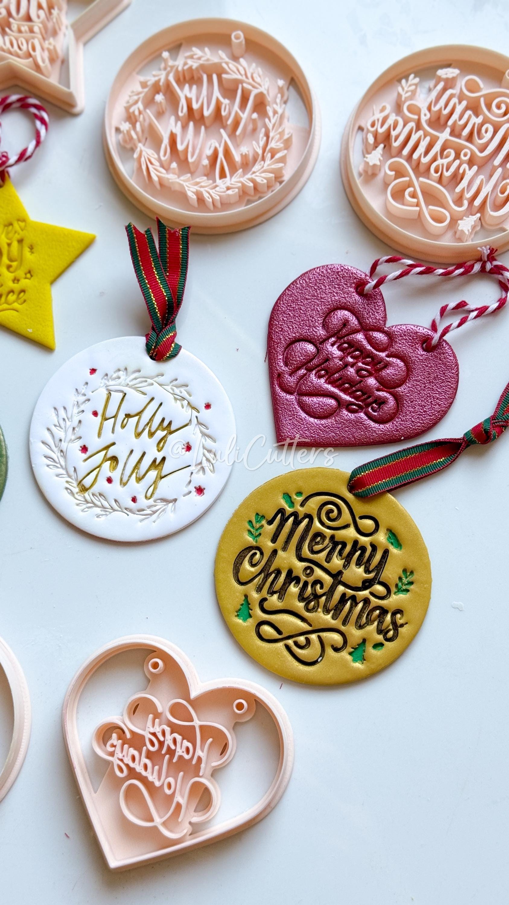 Holiday Ornament Clay Cutter Set: Christmas Designs - Christmas tree decoration