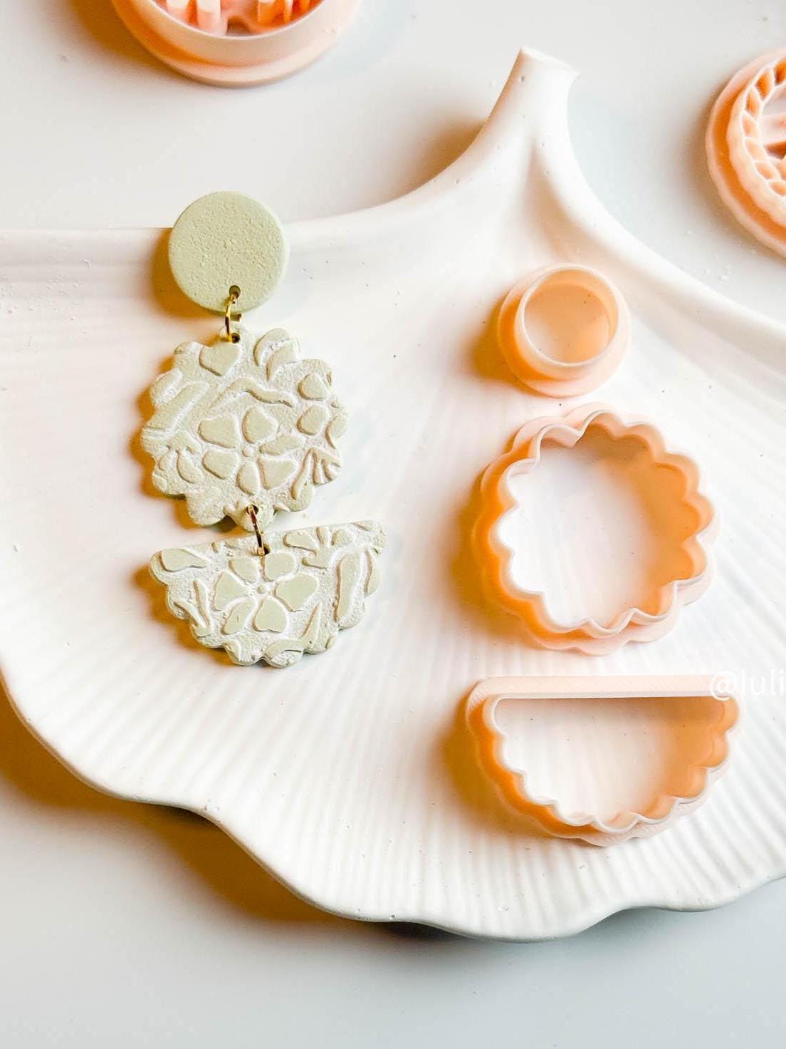 Scalloped Clay Cutter Set: 3-Piece Earring Shapes
