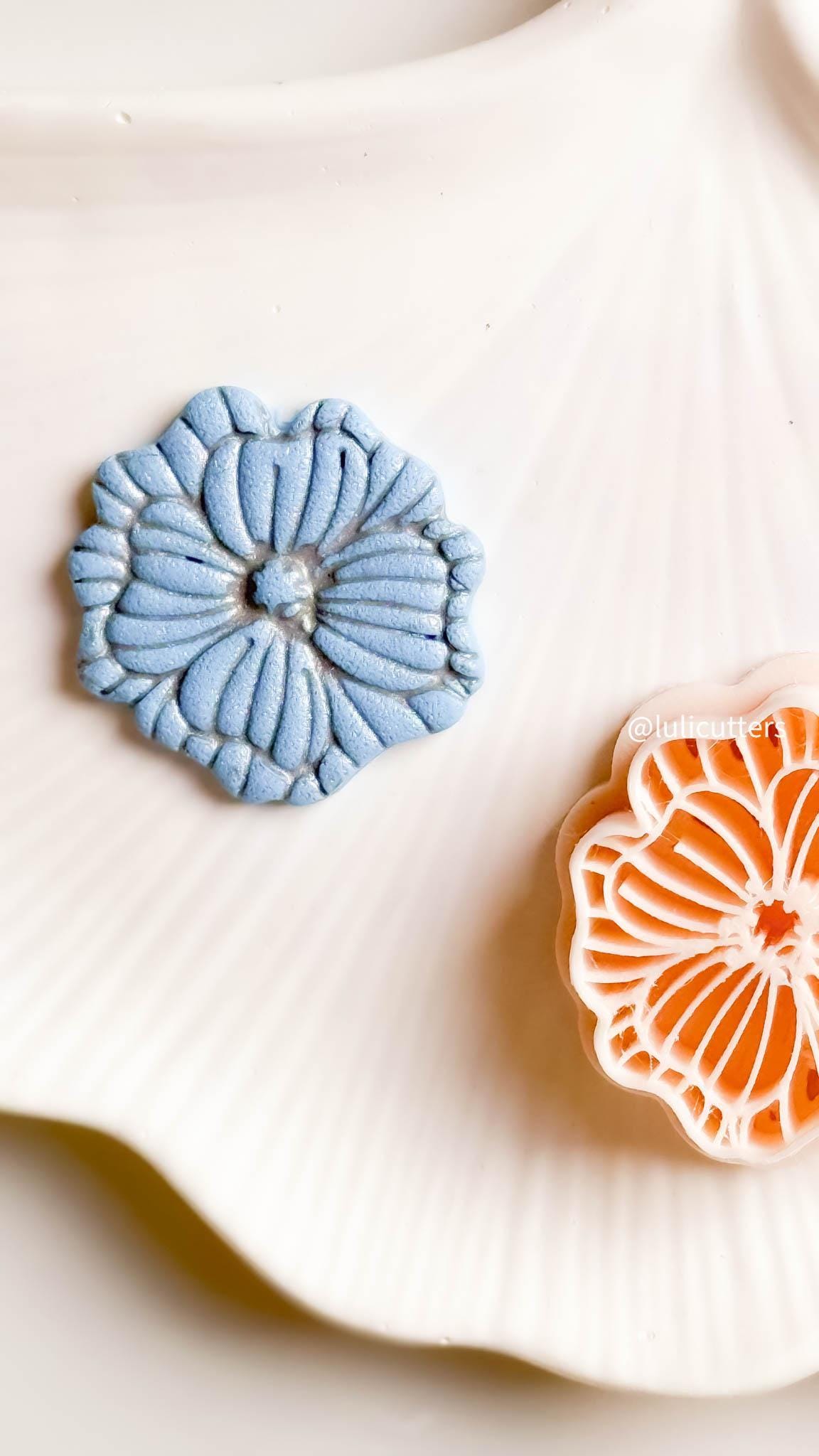 Textured Flower Clay Cutter Sculpted Petals for Floral Earring Designs