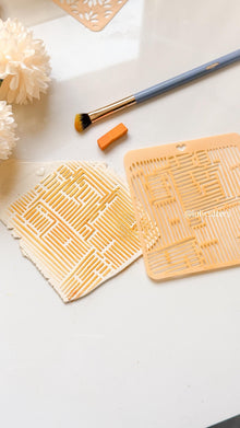 Geometric Lines Polymer Clay Stencil Modern Abstract Pattern Texture Sheet for Jewelry and Crafts