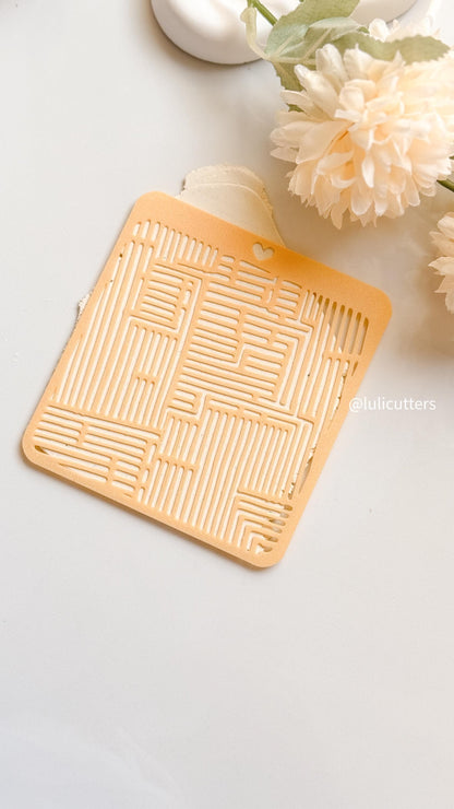 Geometric Lines Polymer Clay Stencil Modern Abstract Pattern Texture Sheet for Jewelry and Crafts