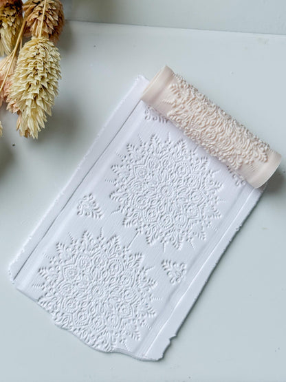 Lace Floral Pattern Polymer Clay Roller Embossing Texture Tool
