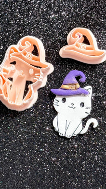 Witch Cat Polymer Clay Cutter Set: Halloween Earrings, Charms