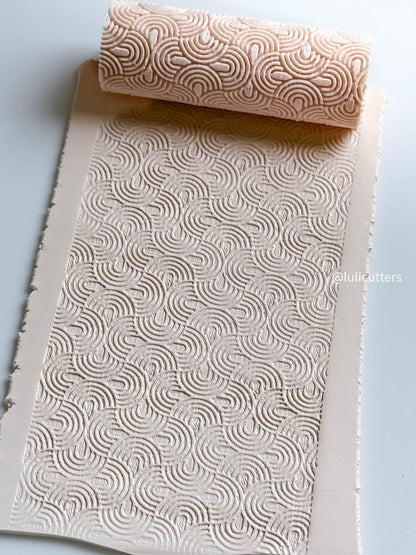Geometric Retro Texture Roller: Polymer Clay Tile Pattern