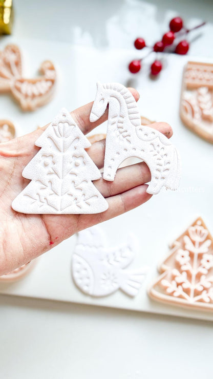 Christmas Ornament Clay Cutter Set – Tree Baubles & Holiday Decor Shapes (75mm)