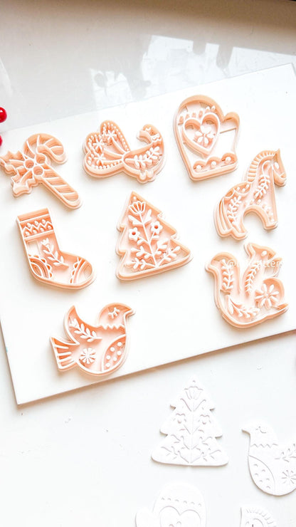 Christmas Ornament Clay Cutter Set – Tree Baubles & Holiday Decor Shapes (75mm)