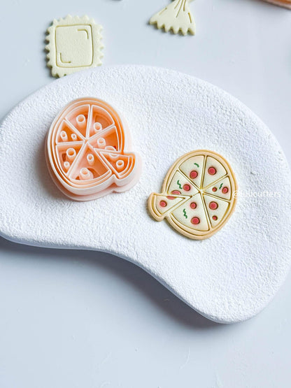 Pizza Slice Earring Cutter Fun Imprint Design with Toppings and Crust (35 mm)