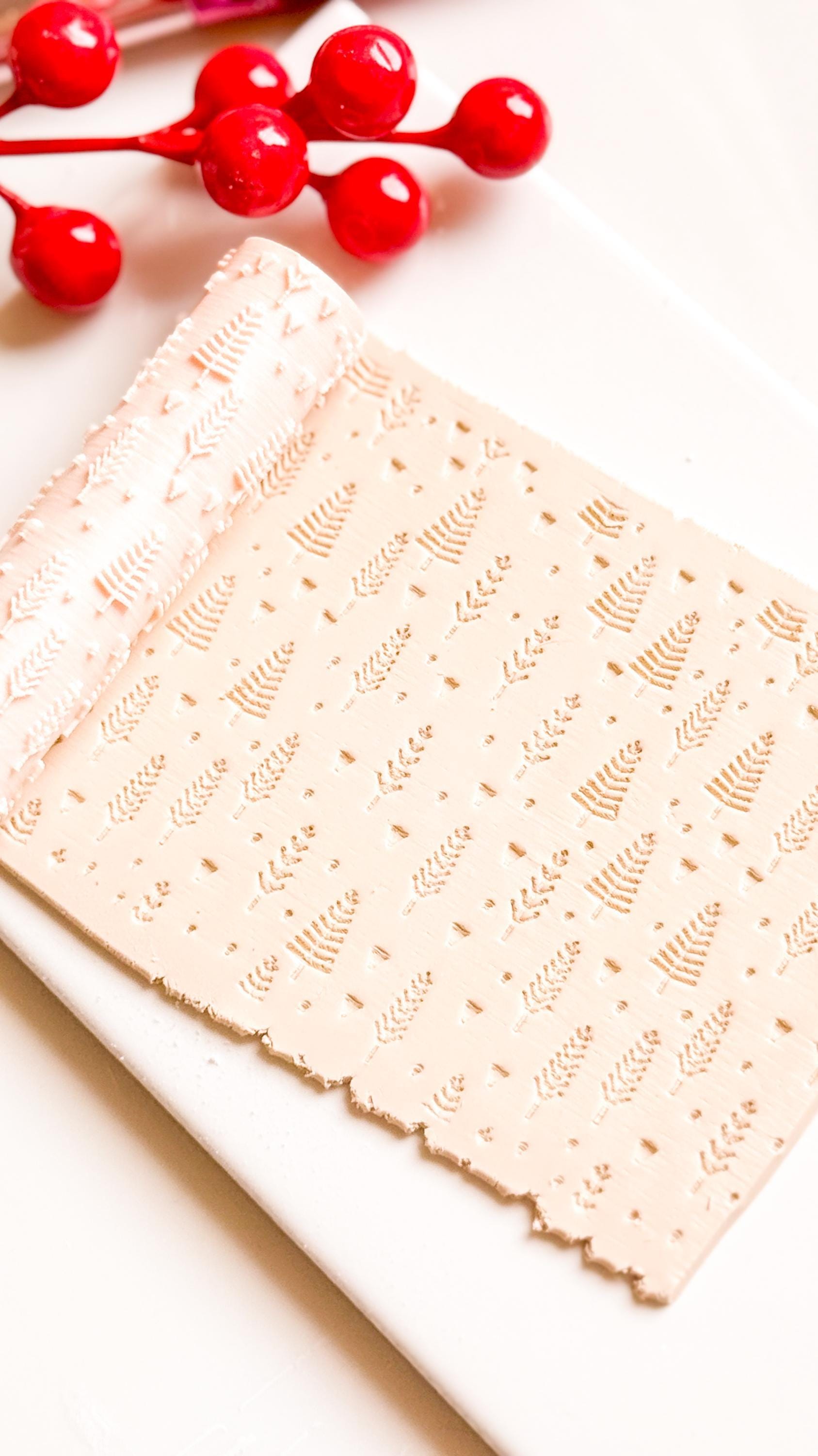 Polymer Clay Emboss Roller Winter Forest Tree Texture