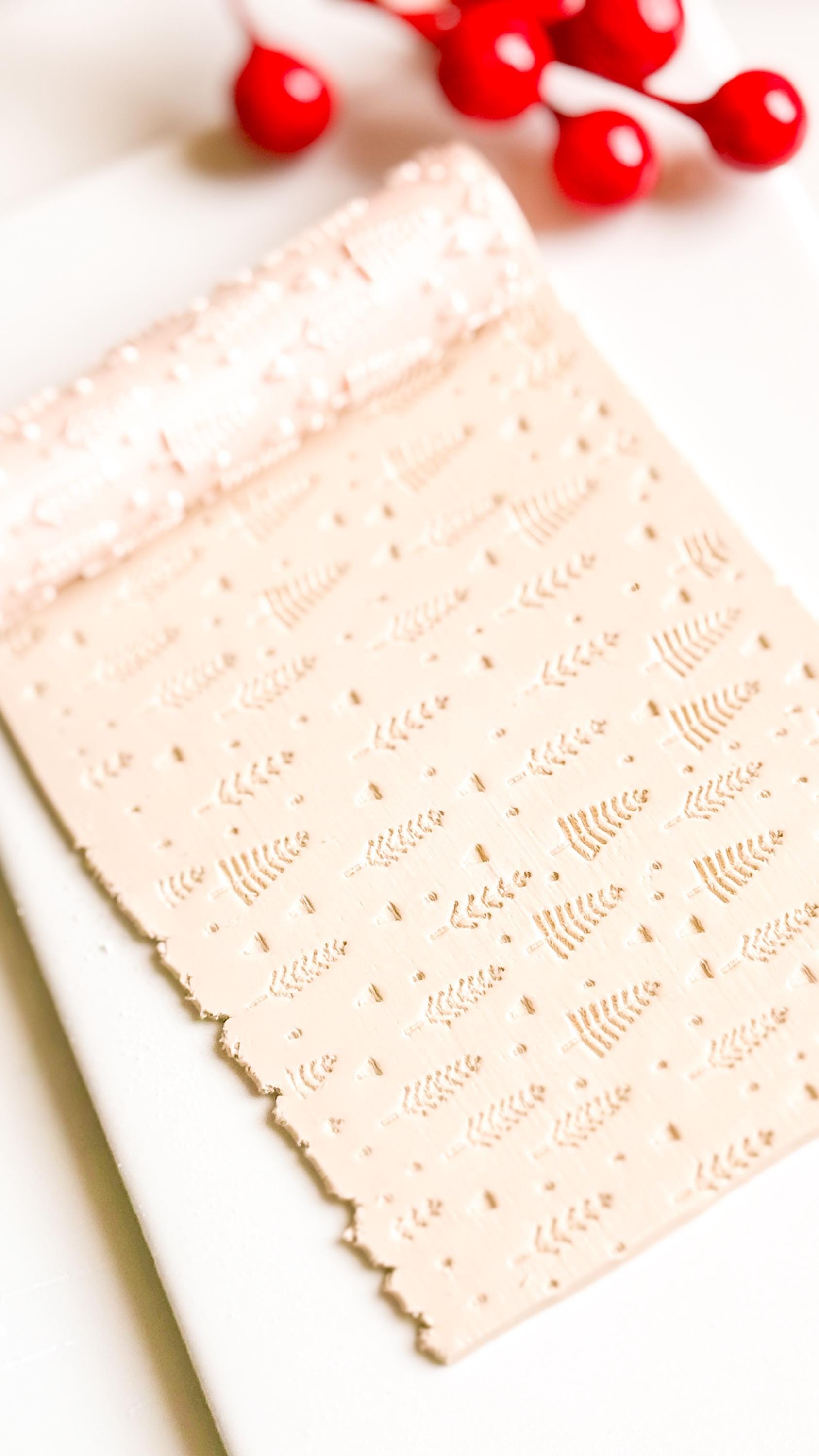 Polymer Clay Emboss Roller Winter Forest Tree Texture