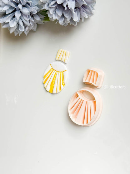 Sunburst Clay Cutter Set Faux Ceramic Art Deco Design