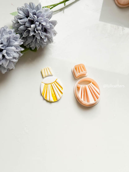 Sunburst Clay Cutter Set Faux Ceramic Art Deco Design