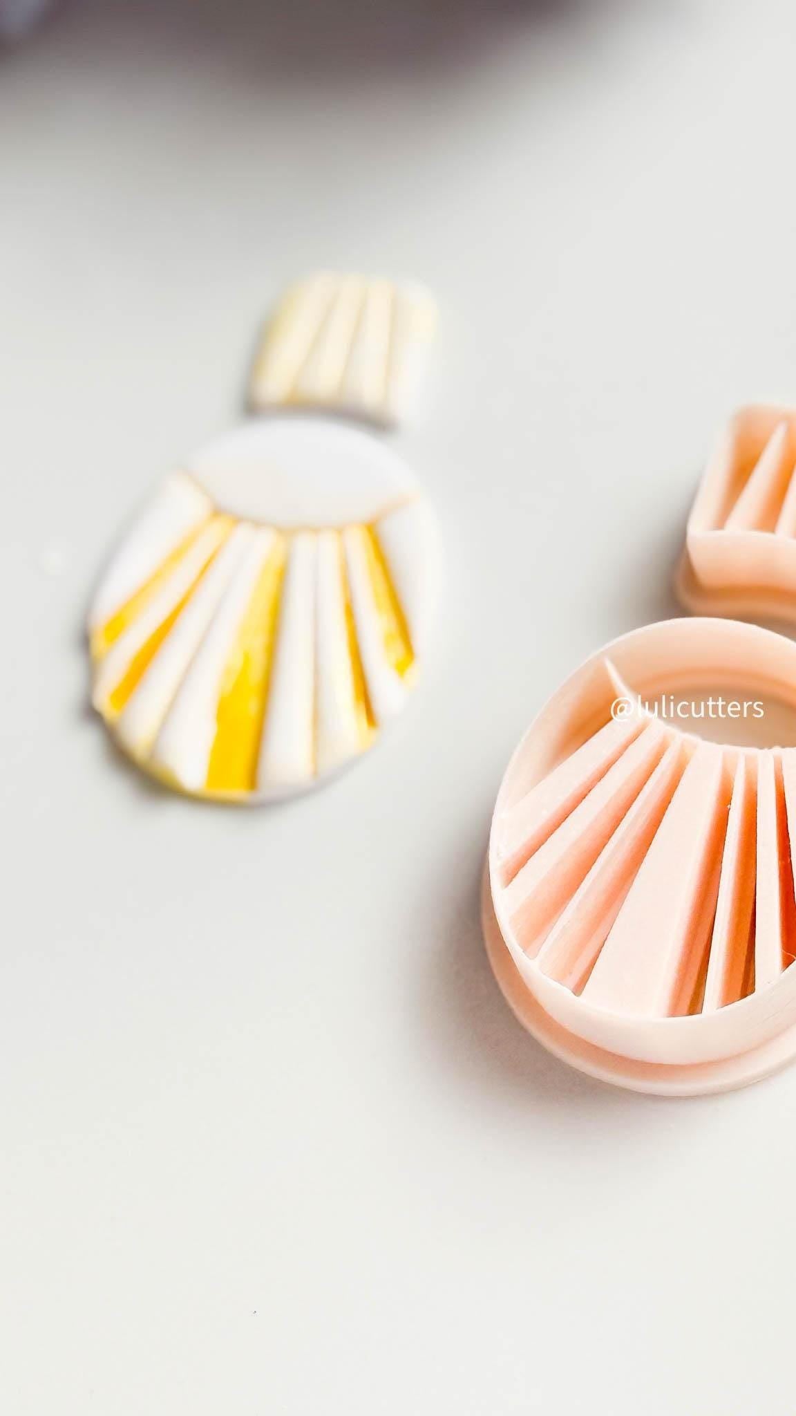 Sunburst Clay Cutter Set Faux Ceramic Art Deco Design