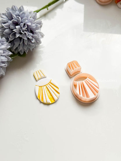 Sunburst Clay Cutter Set Faux Ceramic Art Deco Design