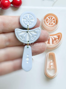 Boho Rosette & Crescent Polymer Clay Cutter Set 3 Piece Earring Drop Shapes