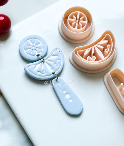 Boho Rosette & Crescent Polymer Clay Cutter Set 3 Piece Earring Drop Shapes