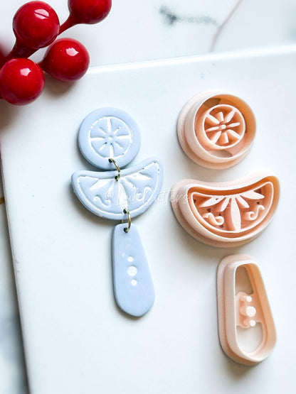 Boho Rosette & Crescent Polymer Clay Cutter Set 3 Piece Earring Drop Shapes