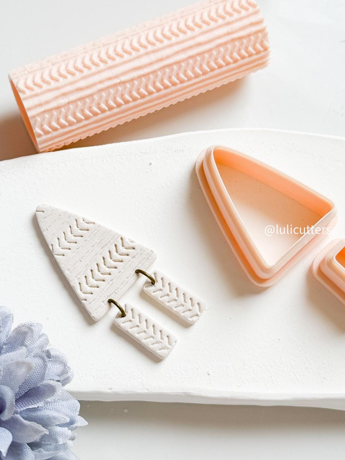 2-Piece Organic Triangle Dangle Cutter Modern Polymer Clay Earring Cutter