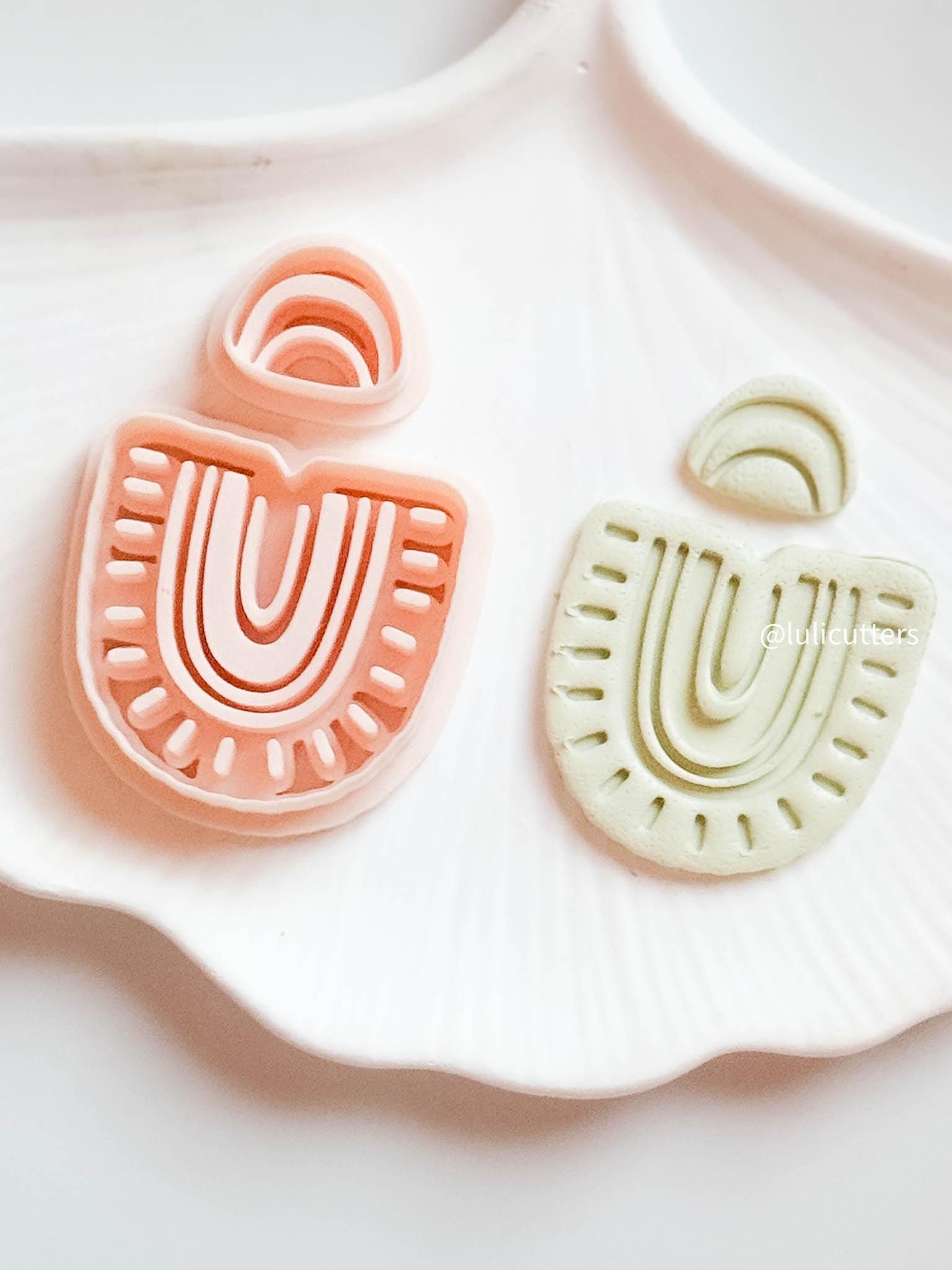 Boho Curve Clay Cutter Set Includes Base + Arch Top for Earrings
