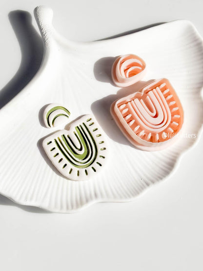 Boho Curve Clay Cutter Set Includes Base + Arch Top for Earrings