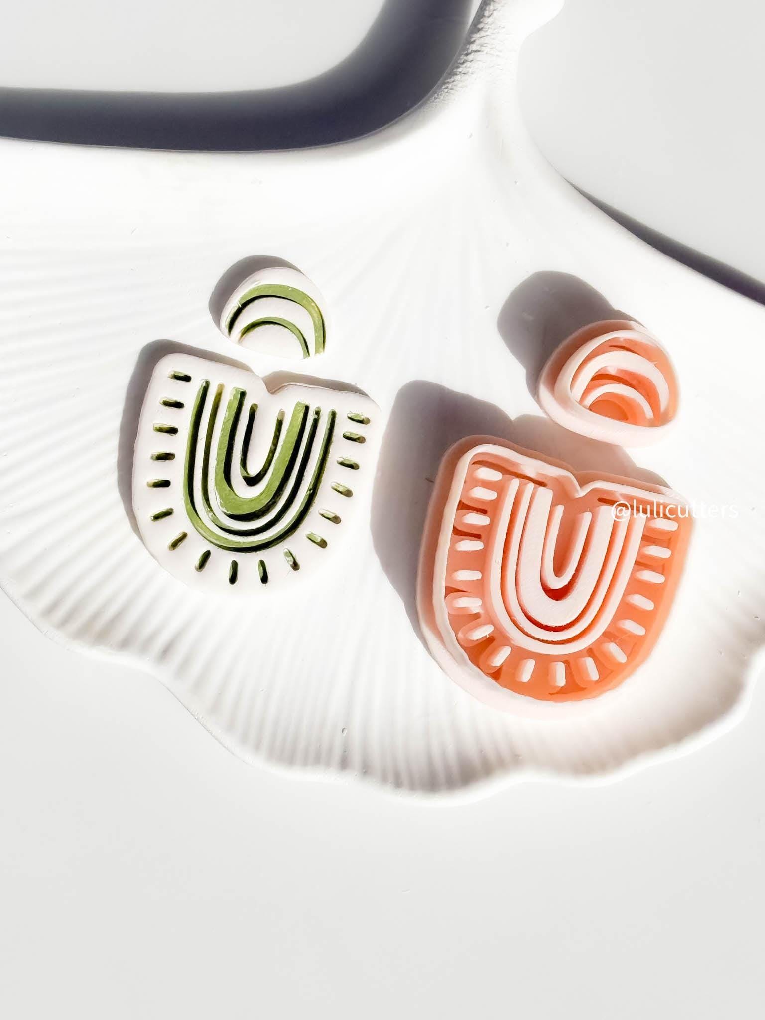 Boho Curve Clay Cutter Set Includes Base + Arch Top for Earrings