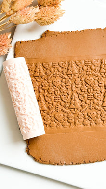 Folk Forest Texture Roller: Nordic Polymer Clay, Rustic Jewelry